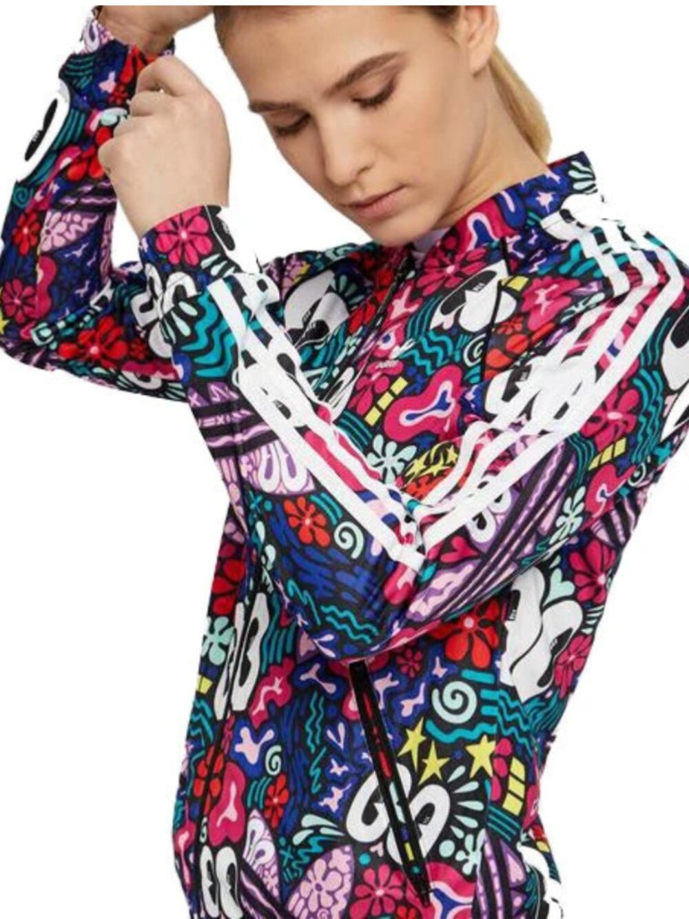 Adidas X Hattie Stewart Graffiti Art Illustration Track Jacket Full Zip Size M - Picture 8 of 8
